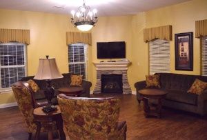 Living room with couches and tv